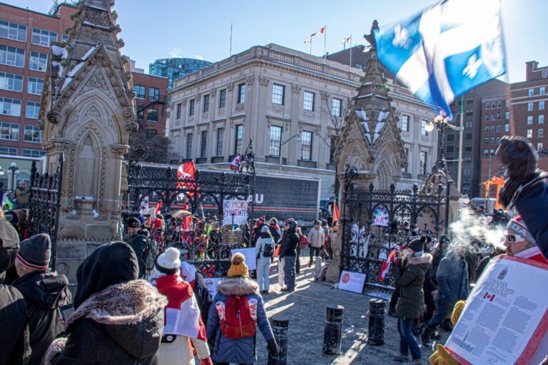 Freedom Convoy protestors in Ottawa, Jan 31, 2022 Photo credit: Clickmonick